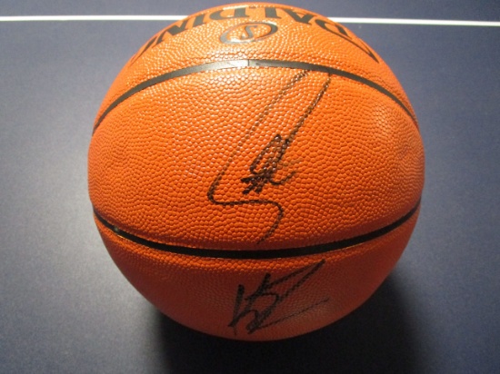 Steph Curry Klay Thompson of the Golden State Warriors signed basketball PAAS COA 208