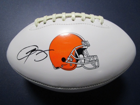 Odell Beckham Jr of the Cleveland Browns signed autographed logo football PAAS COA 491
