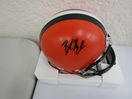 Baker Mayfield of the Cleveland Browns signed autographed mini football helmet PAAS COA 441
