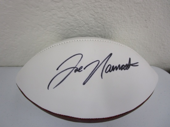 Joe Namath of the New York Jets signed autographed logo football ATL COA 036