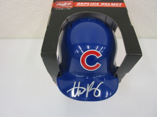 Anthony Rizzo of the Chicago Cubs signed autographed baseball mini helmet Legends COA 244