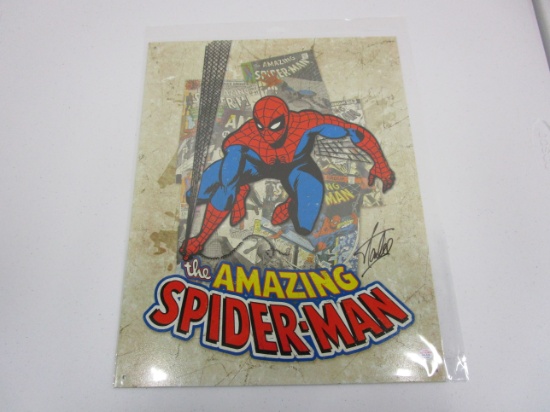 Stan Lee Amazing Spiderman signed autographed 16" x 12.5" Metal Tin Sign PAAS COA 537