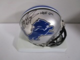 Barry Sanders of the Detroit Lions signed autographed football mini helmet PAAS COA 152