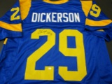 Eric Dickerson of the LA Rams signed autographed football jersey PAAS COA 830