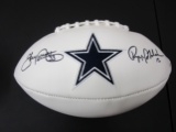 Tony Dorsett Roger Staubach of the Dallas Cowboys signed autographed logo football PAAS COA 533