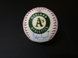 Khris Davis of the Oakland A's signed autographed logo baseball PAAS COA 668
