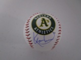 Khris Davis of the Oakland A's signed autographed logo baseball PAAS COA 667