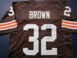 Jim Brown of the Cleveland Browns signed autographed football jersey PAAS COA 788