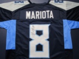 Marcus Mariota of the Tennessee Titans signed autographed football jersey PAAS COA 663