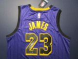 LeBron James of the LA Lakers signed autographed basketball jersey CA COA 339