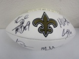 Drew Brees Alvin Kamara Saints TEAM signed autographed logo football 9 signatures PAAS LOA 369