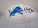 Barry Sanders of the Detroit Lions signed autographed logo football PAAS COA 873