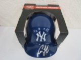 Aaron Judge of the New York Yankees signed autographed Baseball Mini Helmet ATL COA 004