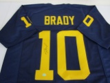 Tom Brady of the Michigan Wolverines signed autographed football jersey PSAS COA 746