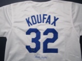 Sandy Koufax of the LA Dodgers signed autographed baseball jersey CA COA 638