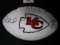 Patrick Mahomes Travis Kelce of the Kansas City Chiefs signed logo football PAAS COA 605