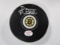 David Pastrnak of the Boston Bruins signed autographed logo hockey puck PAAS COA 760