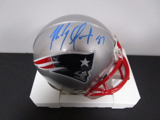Rob Gronkowski of the New England Patriots signed autographed mini football helmet PAAS COA 145