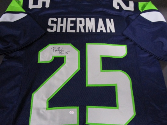 Richard Sherman of the Seattle Seahawks signed autographed football jersey PAAS COA 113