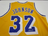 Magic Johnson of the LA Lakers signed autographed basketball jersey PAAS COA 696