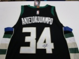 Giannis Antetokounmpo of the Milwaukee Bucks signed autographed basketball jersey PAAS COA 909