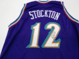 John Stockton of the Utah Jazz signed autographed basketball jersey PAAS COA 912