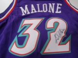 Karl Malone of the Utah Jazz signed autographed basketball jersey PAAS COA 303