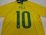 Pele of the Brasil Team signed autographed soccer jersey PAAS COA 917