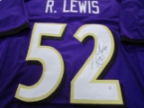 Ray Lewis of the Baltimore Ravens signed autographed football jersey PAAS COA 328