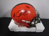 Odell Beckham of the Cleveland Browns signed autographed mini football helmet PAAS COA 767