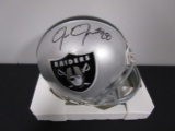 Josh Jacobs of the Oakland Raiders signed autographed mini football helmet PAAS COA 849