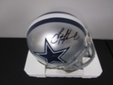 Troy Aikman of the Dallas Cowboys signed autographed mini football helmet PAAS COA 984