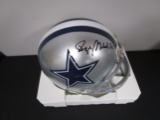 Roger Staubach of the Dallas Cowboys signed autographed mini football helmet PAAS COA 986