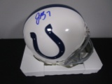 Jacoby Brissett of the Indianapolis Colts signed autographed mini football helmet PAAS COA 036