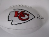 Patrick Mahomes of the Kansas City Chiefs signed autographed logo football PAAS COA 577