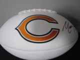 Mitch Trubisky of the Chicago Bears signed autographed logo football PAAS COA 599