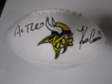 Kirk Cousins Adam Thielen of the Minnesota Vikings signed autographed logo football PAAS COA 645