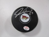 Jeremy Roenick of the Phoenix Coyotes signed autographed logo hockey puck PAAS COA 974