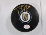 Marc Andre Fleury of the LV Golden Knights signed autographed logo hockey puck PAAS COA 986