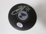 Vladimir Tarasenko of the St Louis Blues signed autographed logo hockey puck PAAS COA 999