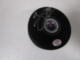 Conner McDavid of the Edmonton Oilers signed autographed logo hockey puck PAAS COA 065