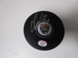 Aleksander Barkov of the Florida Panthers signed autographed logo hockey puck PAAS COA 079