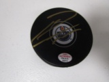 Leon Draisaitl of the Edmonton Oilers signed autographed logo hockey puck PAAS COA 074