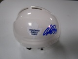 Auston Matthews of the Toronto Maple Leafs signed autographed mini hockey helmet PAAS COA 810
