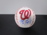 Max Scherzer of the Washington Nationals signed autographed logo baseball PAAS COA 138