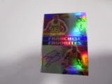 Magic Johnson Shaquille O'Neal of the LA Lakers signed 2001 Bowmans Best basketball card