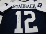 Roger Staubach of the Dallas Cowboys signed autographed football jersey PAAS COA 720