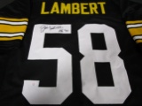 Jack Lambert of the Pittsburgh Steelers signed autographed football jersey PAAS COA 165