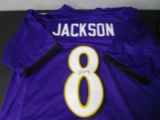 Lamar Jackson of the Baltimore Ravens signed autographed football jersey PAAS COA 192