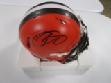 Odell Beckham of the Cleveland Browns signed autographed football mini helmet COA 763